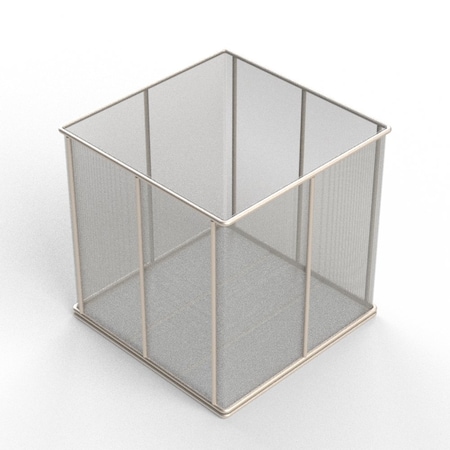 Anysizebasket Rectangular Wire Mesh Basket: 12Lx12Wx12H, 304 SS, 1/4 Rod Frame, No Handles, Mesh: 30 x .012 TMT-120120120-N30S